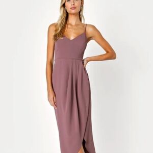 Lulus Reinette Mauve Purple Midi Dress - Medium